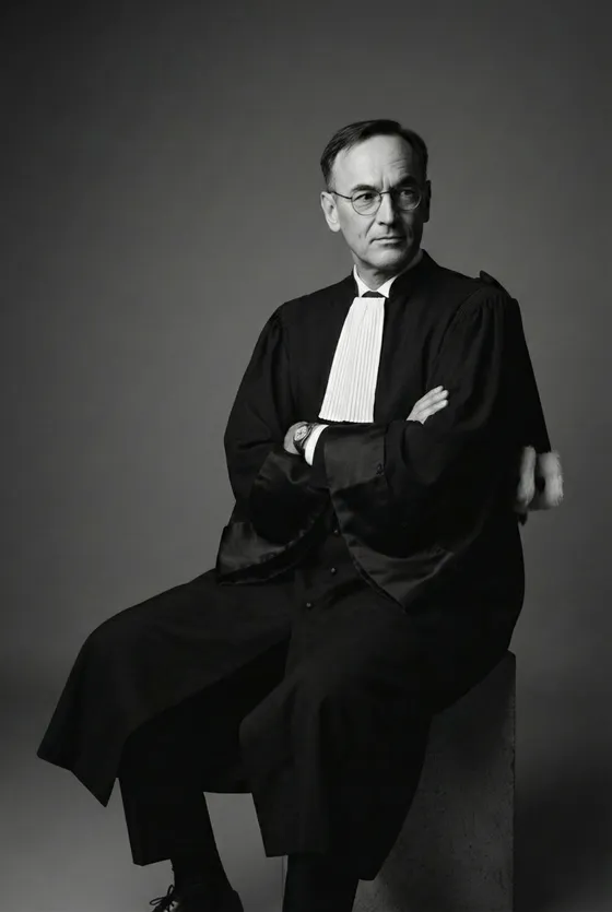 Portrait d'Éric Rocheblave en robe d'avocat
